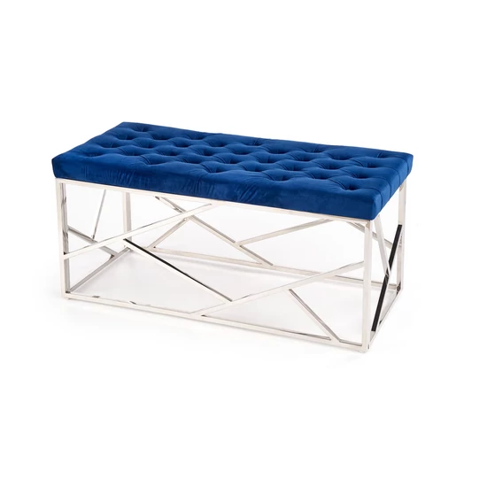 ELEGÁNS PAD EZÜST LÁBBAL , KÉK SZÍNBEN 98 CM