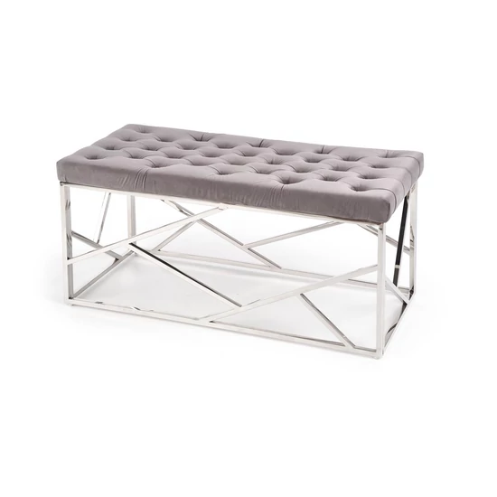ELEGÁNS PAD EZÜST LÁBBAL , SZÜRKE SZÍNBEN 98 CM