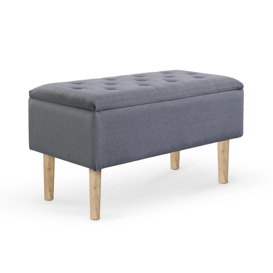 TÁROLÓS PAD SZÜRKE SZÍNŰ SZÖVETTEL 80 CM