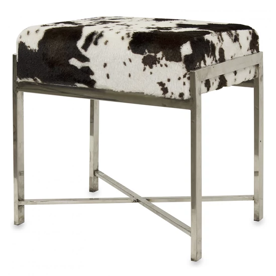 MODERN DESIGN LEÜLŐKE TEHÉNSZŐR MINTÁS MŰSZŐR SZÖVETTEL FÉM LÁBBAL 55 CM