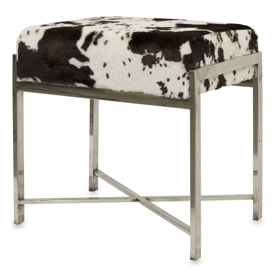 MODERN DESIGN LEÜLŐKE TEHÉNSZŐR MINTÁS MŰSZŐR SZÖVETTEL FÉM LÁBBAL 55 CM