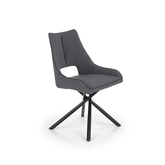 SZÜRKE FÉLKARFÁS TÁRGYALÓSZÉK KÉDERVARRÁSSAL ÉS KÜLÖNLEGES DESIGN LÁBBAL