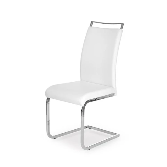 ELEGÁS MODERN STÍLUSÚ FÉMVÁZAS TÁRGYALÓSZÉK FEHÉR SZÍNŰ ÖKOBŐR KÁRPITOZÁSSAL