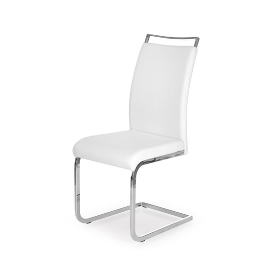 ELEGÁS MODERN STÍLUSÚ FÉMVÁZAS TÁRGYALÓSZÉK FEHÉR SZÍNŰ ÖKOBŐR KÁRPITOZÁSSAL