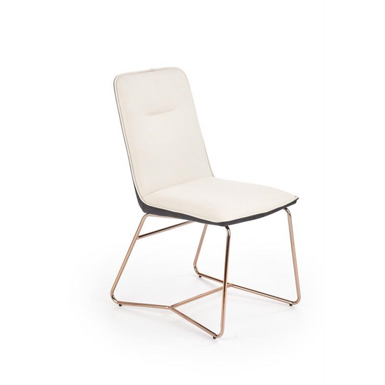 ELEGÁNS ROSE GOLD LÁBÚ ÖKOBŐR IRODAI SZÉK KRÉM ÉS SÖTÉTSZÜRKE SZÍNBEN
