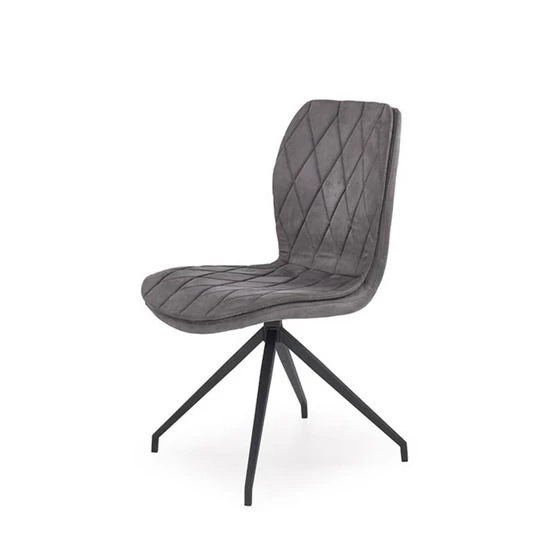 SZÜRKE TÁRGYALÓSZÉK FEKETE FÉM DESIGN LÁBBAL