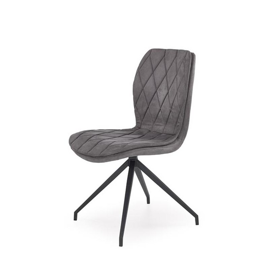 SZÜRKE TÁRGYALÓSZÉK FEKETE FÉM DESIGN LÁBBAL