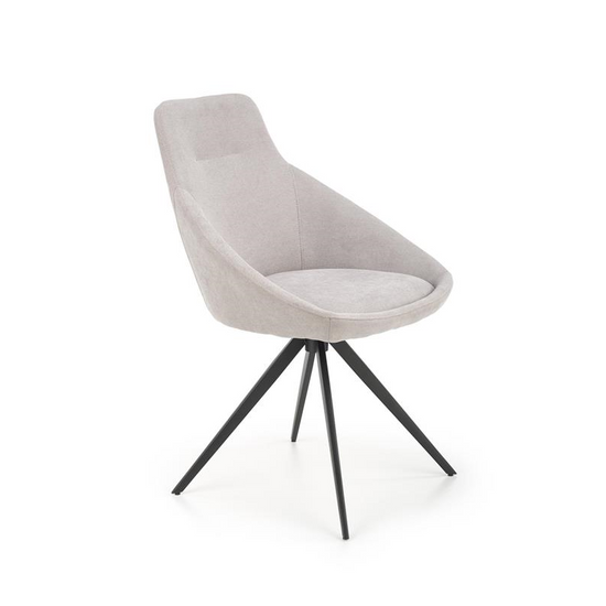 SZÜRKE SZÖVET KÁRPITOZÁSÚ  DESIGN TÁRGYALÓSZÉK RETRO STÍLUSBAN FÉM LÁBBAL