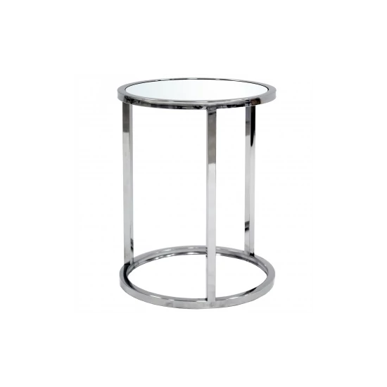  DESIGN KRÓM LERAKÓASZTAL ÜVEGLAPPAL 50 CM