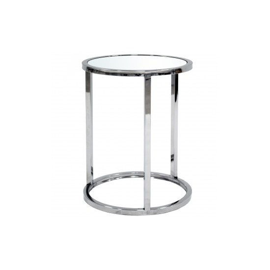  DESIGN KRÓM LERAKÓASZTAL ÜVEGLAPPAL 50 CM