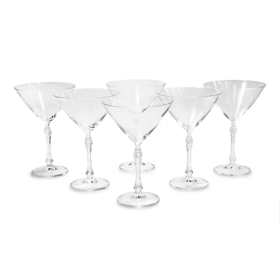 BOHEMIA KRISTÁLY MARTINIS POHÁR SZETT 6 DARABOS 280 ML-ES