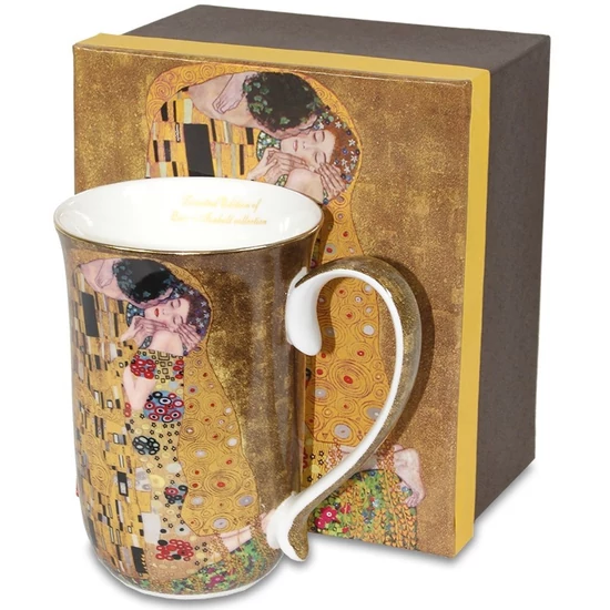 POHÁR  GUSTAV KLIMT "A CSÓK " MOTÍVUMMAL , DÍSZDOBOZBAN
