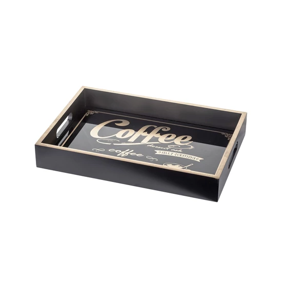  FA TÁLCA FOGÓVAL COFFEE FELIRATTAL 34 CM
