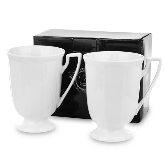 KLASSZIKUS PORCELÁN TEÁS POHÁR SZETT  2 DB-OS , DÍSZDOBOZBAN