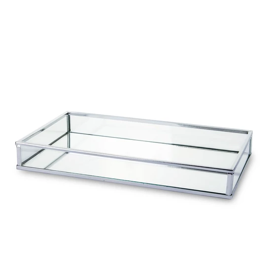 KÜLÖNLEGES ÜVEG TÁLCA FÉM KERETTEL 24 CM