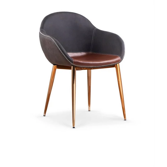 DESIGN ROSEGOLD LÁBSZÍNŰ TEXTILBŐR ÉTKEZŐSZÉK 