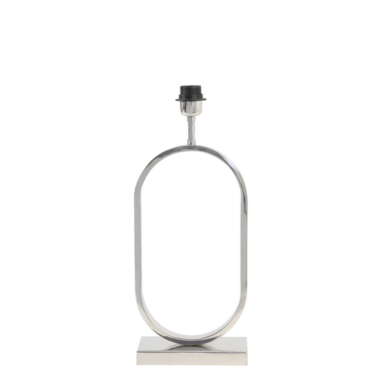EZÜST SZÍNŰ OVÁLIS ASZTALI LÁMPA ÚJ DESIGN 45 CM