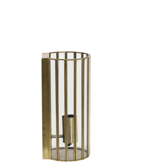 DIVATOS ÜVEG FALILÁMPA BRONZ BERAKÁSSAL 30,5 CM