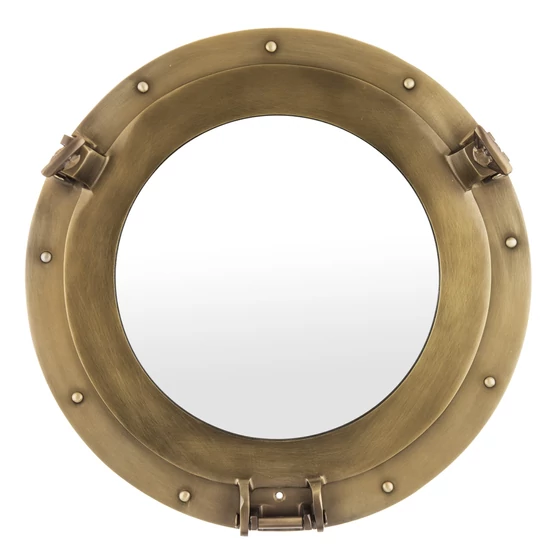 RETRÓ STÍLUSÚ KÖR ALAKÚ BRONZ FÉM  FALI TÜKÖR  39 CM