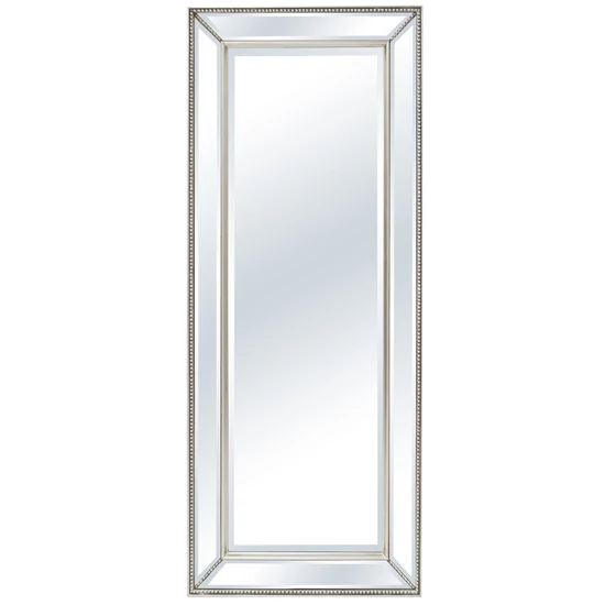 PATINÁS NAGY MÉRETŰ EZÜST TÜKÖR ÜVEGBETÉTES  KERETTEL 151 CM