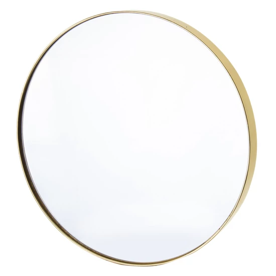 KÖR ALAKÚ FALI TÜKÖR ARANY SZÍNŰ KERETTEL  MODERN LETISZTULT DESIGN 50 CM