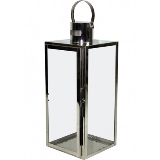 DEKORATÍV LÁMPÁS FÉMBŐL  EZÜST SZÍNŰ 36 CM