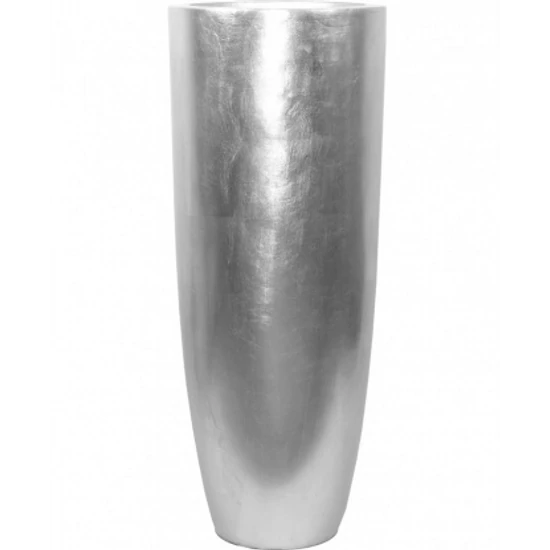 DEKORATÍV  DESIGN PADLÓVÁZA EZÜST SZÍNBEN 92 CM