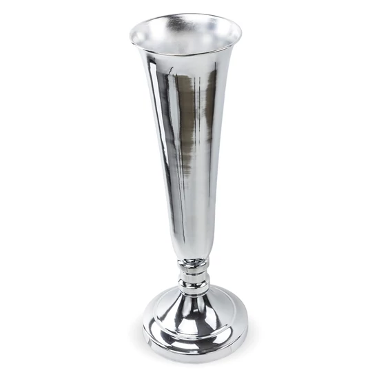 KECSES FÉM DESIGN VÁZA EZÜST SZÍNBEN 53,5 CM