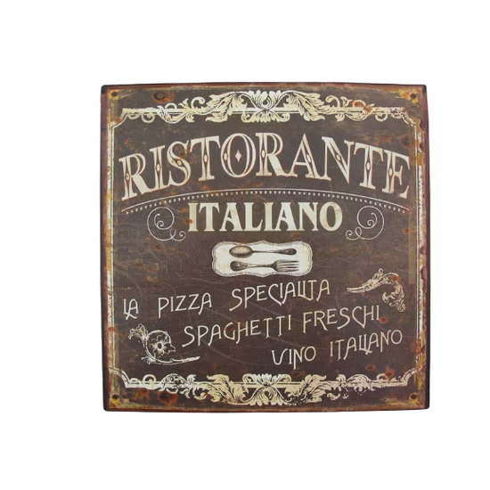 FÉM FALIKÉP RISTORANTE ITALIANO FELIRATTAL 30 CM