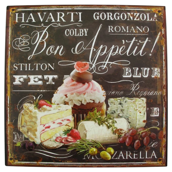 SAJTOS FÉM FALIKÉP BON APPÉTIT FELIRATTAL