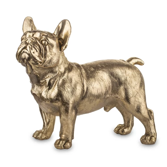 FRANCIA BULLDOG KUTYA SZOBOR ARANY SZÍNBEN 36 CM