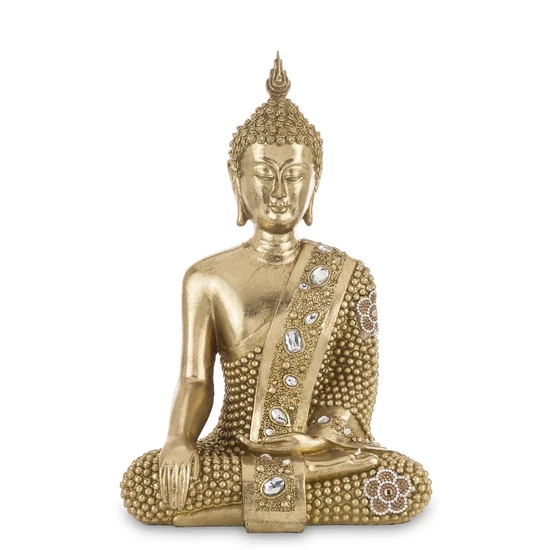  ÜLŐ AMITABHA BUDDHA FIGURA ARANY SZÍNBEN 29,5 CM