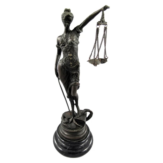 JUSTITIA BRONZ SZOBOR  25 CM