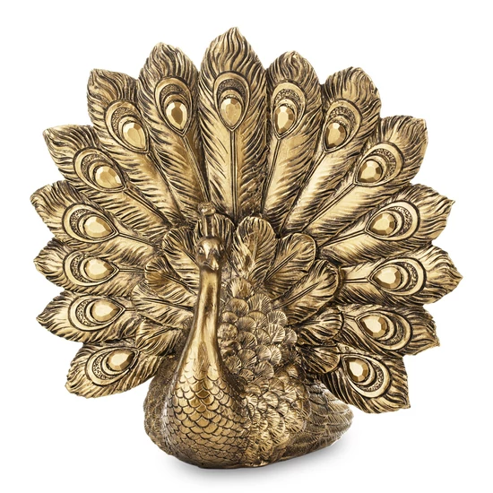 PÁVA FIGURA ÉS SZOBOR ARANY SZÍNBEN 19 CM