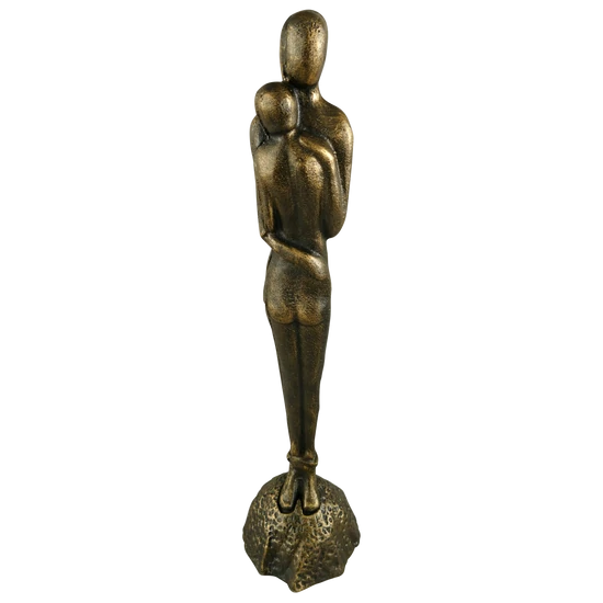 ÖLELKEZŐ PÁR SZOBOR 65 CM BRONZ SZÍNŰ