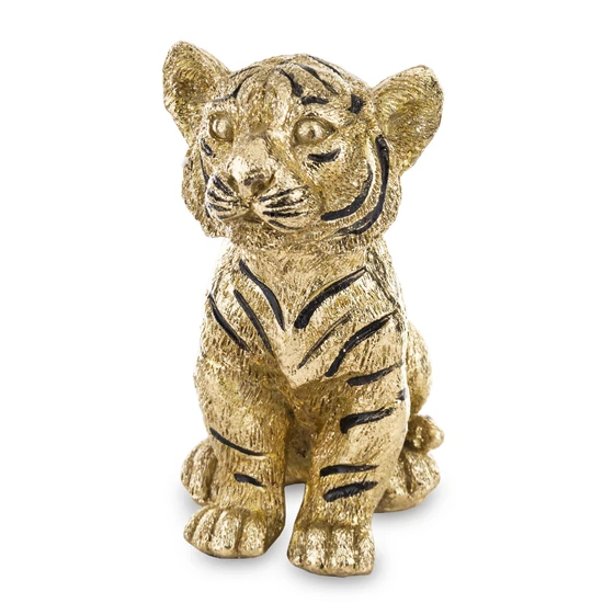 ÜLŐ TIGRIS KÖLYÖK FIGURA ARANY SZÍNBEN 15 CM