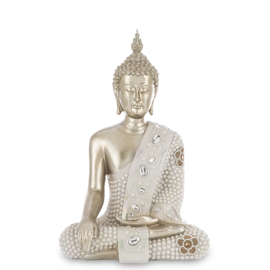 ÜLŐ AMITABHA BUDDHA SZOBOR VILÁGOS  ARANY SZÍNBEN 29,5 CM