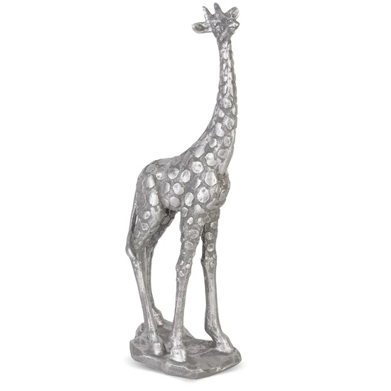 ZSIRÁF FIGURA EZÜST SZÍNBEN 34,5 CM