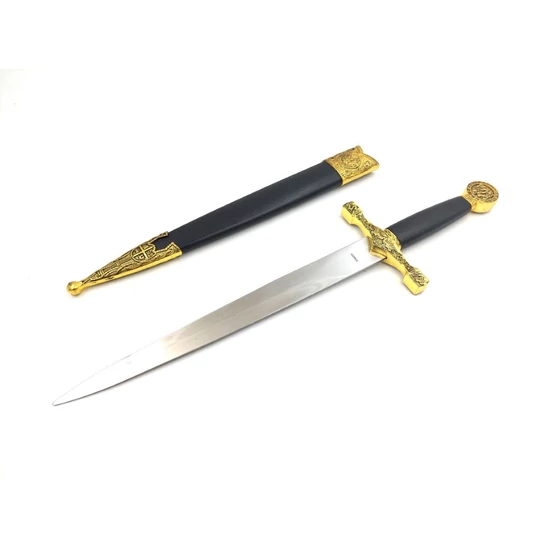 KÖZÉPKORI ACÉL LOVAGTŐR , DEKORÁCÓ 39,5 CM