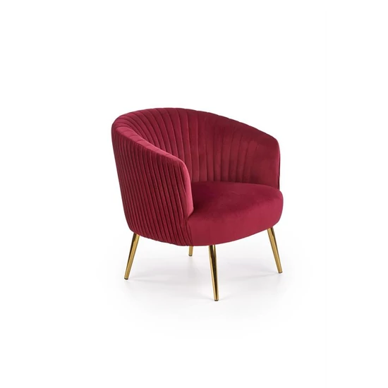 ELEGÁNS BORDÓ SZÍNŰ FOTEL EXKLUZÍV BÁRSONY SZÖVETTEL