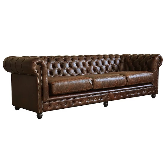 CHESTERFIELD HÁROMSZEMÉLYES KANAPÉ BŐR