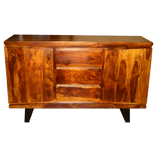 INDIAI RÓZSAFA KOMÓD MODERN DESIGN FÉM LÁBAKKAL 145 CM
