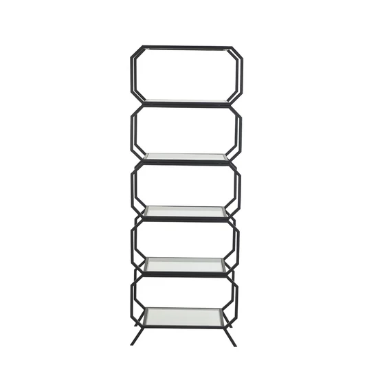 MODERN DESIGN 5 POLCOS ÁLLVÁNY FEKETE SZÍNBEN 160 CM