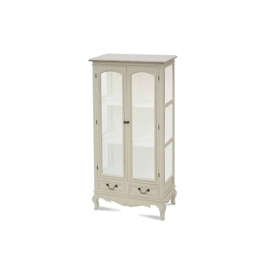 KLASSZIKUS STÍLUSÚ FEHÉR VITRINES SZEKRÉNY 157 CM